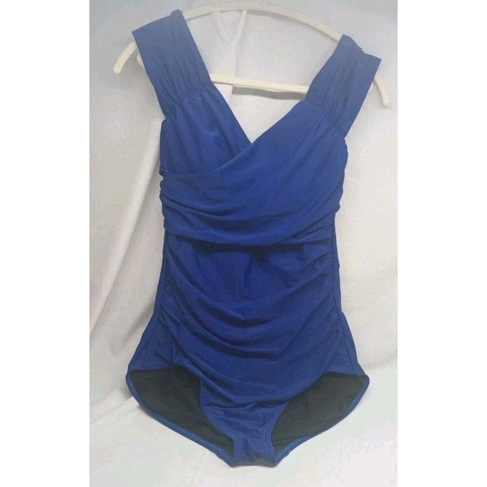 Swimsuit for All Women 14 Cobalt Blue One Piece Bathingsuit Resort Beach Pool